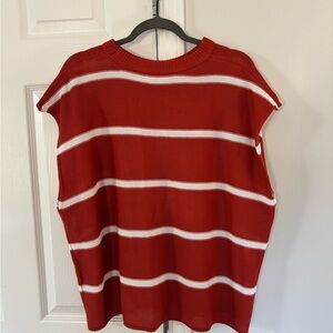 SHEIN Red and White Striped Blouse